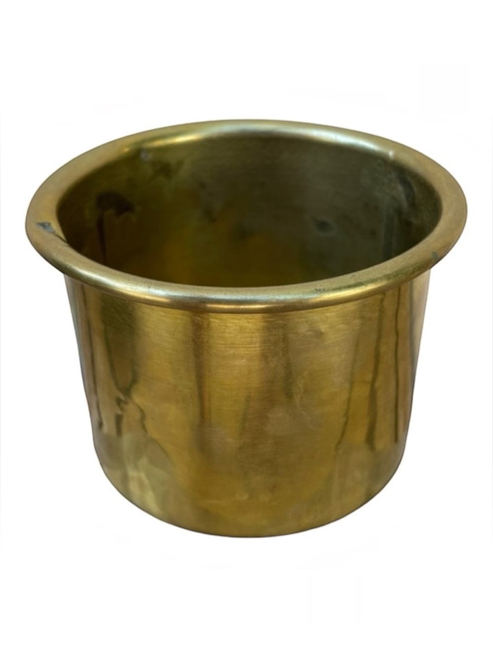 Antique Brass Handcrafted Cylindrical Vessel/Pot 3"x 3"